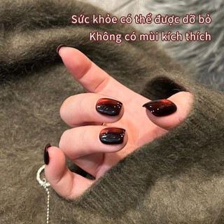 [ANNIES] Trắng Giáng Sinh Năm Mới Sơn Móng Tay Keo Phong Cách Mới Tuyệt Vời Anh Đào Rượu Vang Đỏ Mắt Mèo Làm Móng Tay
