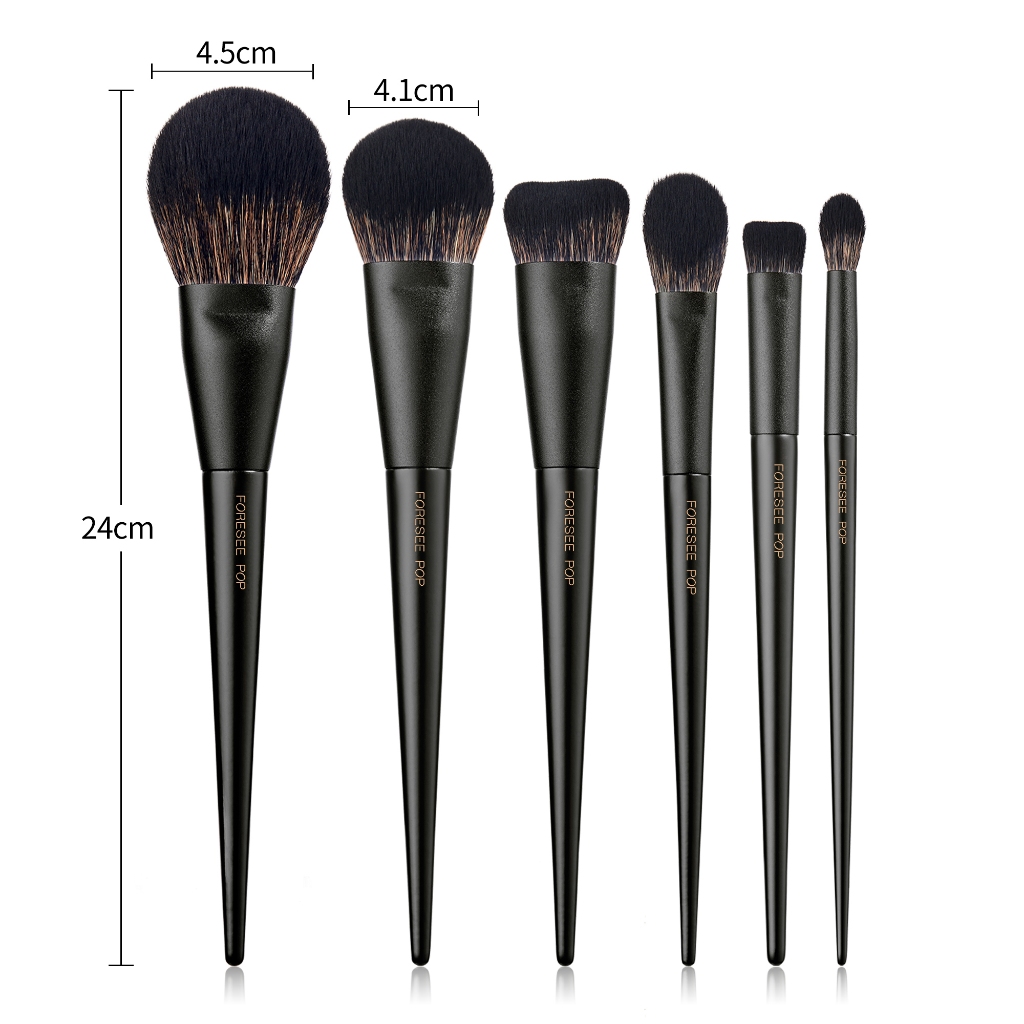 Bộ cọ trang điểm FORESEE POP 14 chiếc – Kem nền Kabuki đen, Đường viền, Kem che khuyết điểm, Phấn & Phấn mắt