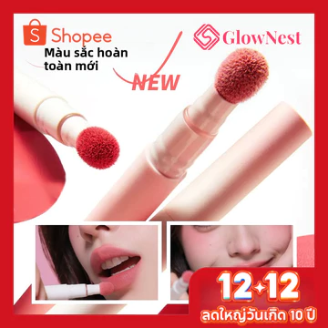 Son Kem Lì Kiểu Hàn GlowNest - Son Dạng Bột Lâu Trôi, Không Dính Ly, Dưỡng Ẩm Cả Ngày, Tông Màu Nude, Chất Son Lông Mượt Không Khô Môi