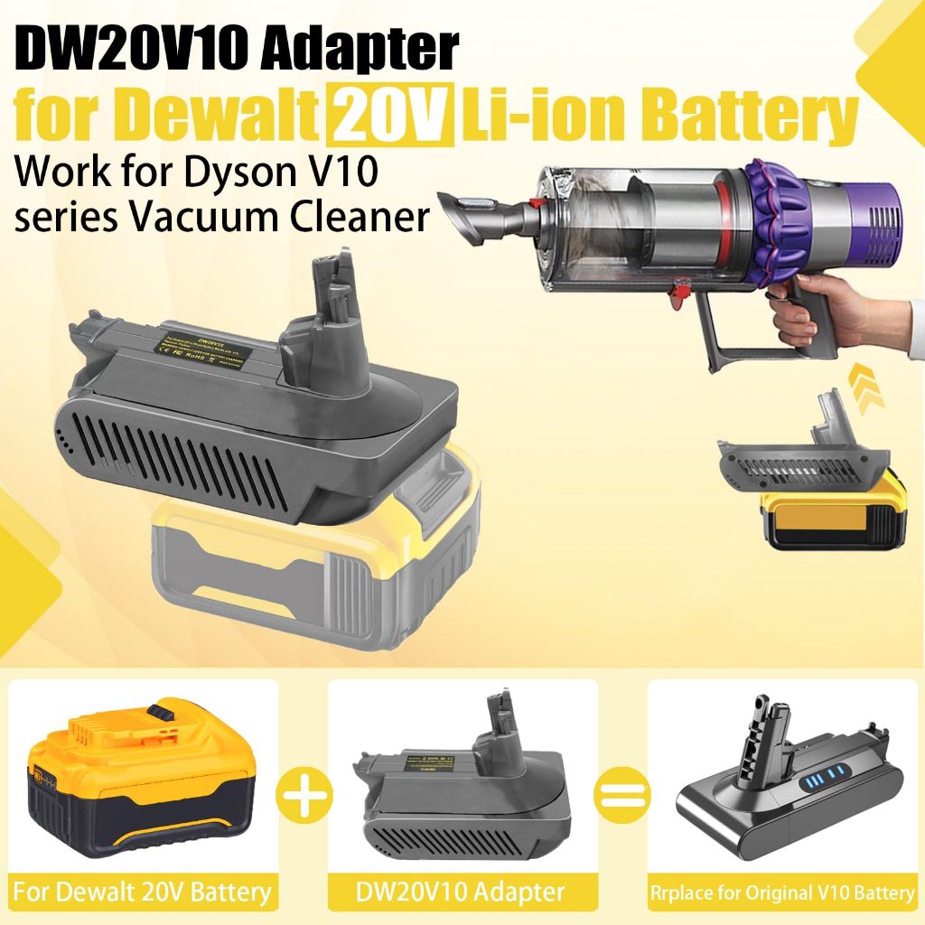 Bộ Chuyển Đổi Pin Cho Makita / Milwaukee / DeWalt / Ryobi / Einhell / Bosch / Craftsman 18V Pin Lithium Cho Máy Hút Bụi Dyson V10