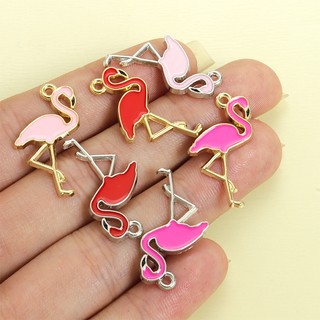 10 chiếc Châu Âu và Châu Mỹ Dầu nhỏ giọt 3 màu phổ biến Bùa hồng hạc thanh lịch cho Móc khóa vòng cổ chuỗi xương đòn hợp thời trang DIY và nhiều đồ trang trí sáng tạo khác - Lý tưởng cho bữa tiệc và đám cưới