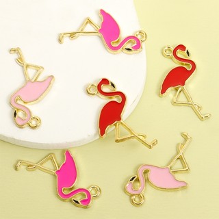 10 chiếc Châu Âu và Châu Mỹ Dầu nhỏ giọt 3 màu phổ biến Bùa hồng hạc thanh lịch cho Móc khóa vòng cổ chuỗi xương đòn hợp thời trang DIY và nhiều đồ trang trí sáng tạo khác - Lý tưởng cho bữa tiệc và đám cưới