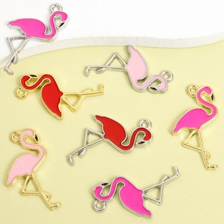 10 chiếc Châu Âu và Châu Mỹ Dầu nhỏ giọt 3 màu phổ biến Bùa hồng hạc thanh lịch cho Móc khóa vòng cổ chuỗi xương đòn hợp thời trang DIY và nhiều đồ trang trí sáng tạo khác - Lý tưởng cho bữa tiệc và đám cưới