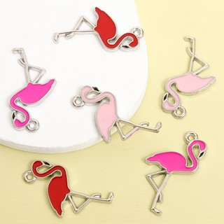 10 chiếc Châu Âu và Châu Mỹ Dầu nhỏ giọt 3 màu phổ biến Bùa hồng hạc thanh lịch cho Móc khóa vòng cổ chuỗi xương đòn hợp thời trang DIY và nhiều đồ trang trí sáng tạo khác - Lý tưởng cho bữa tiệc và đám cưới