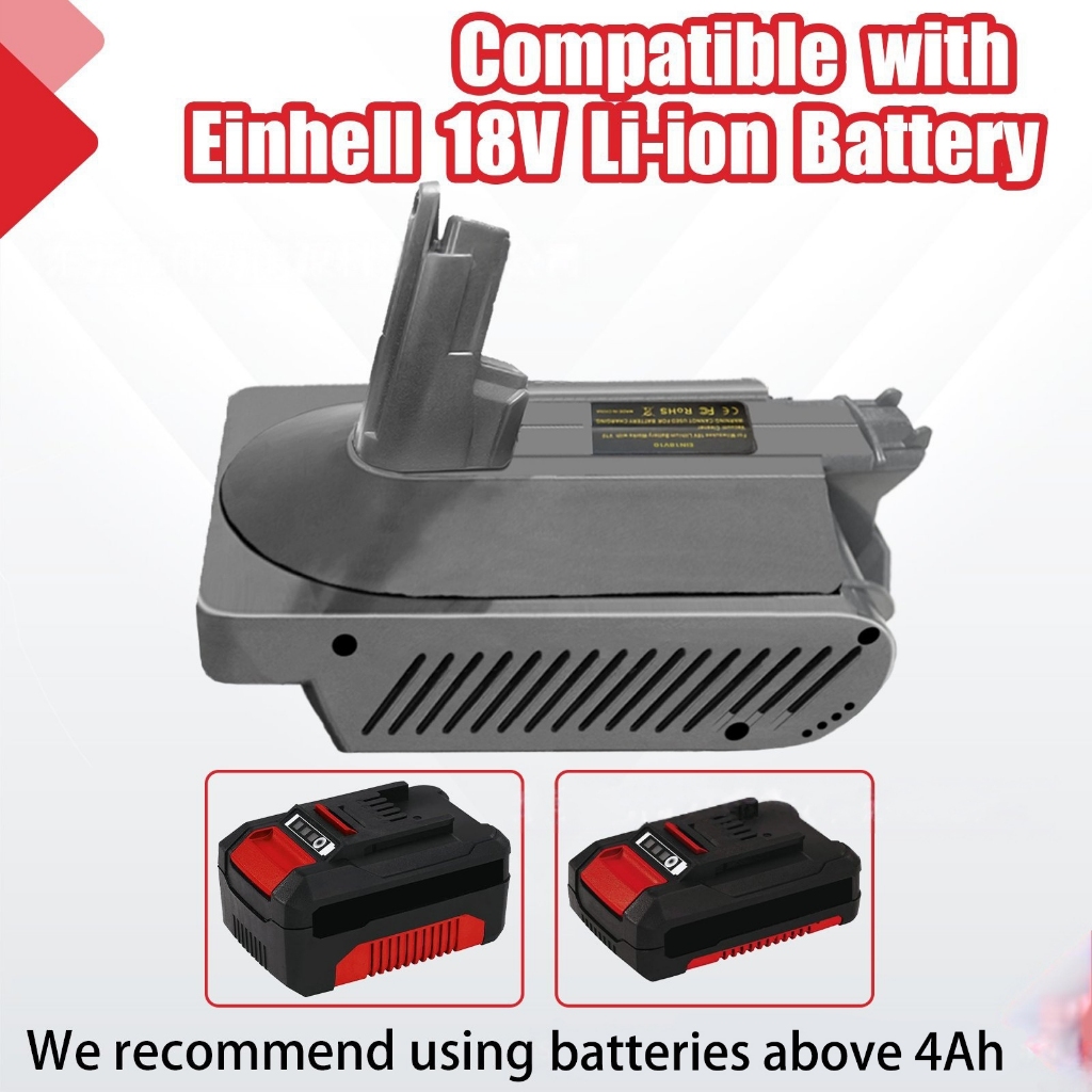 Bộ Chuyển Đổi Pin Cho Makita / Milwaukee / DeWalt / Ryobi / Einhell / Bosch / Craftsman 18V Pin Lithium Cho Máy Hút Bụi Dyson V10