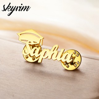 Skyrim Tên Tùy Chỉnh Thổ Cẩm Cá Tính Tốt Nghiệp Mũ Mặt Dây Chuyền Titan Thép Không Gỉ Trang Sức Thời Trang Tốt Nghiệp Mùa Quà Tặng