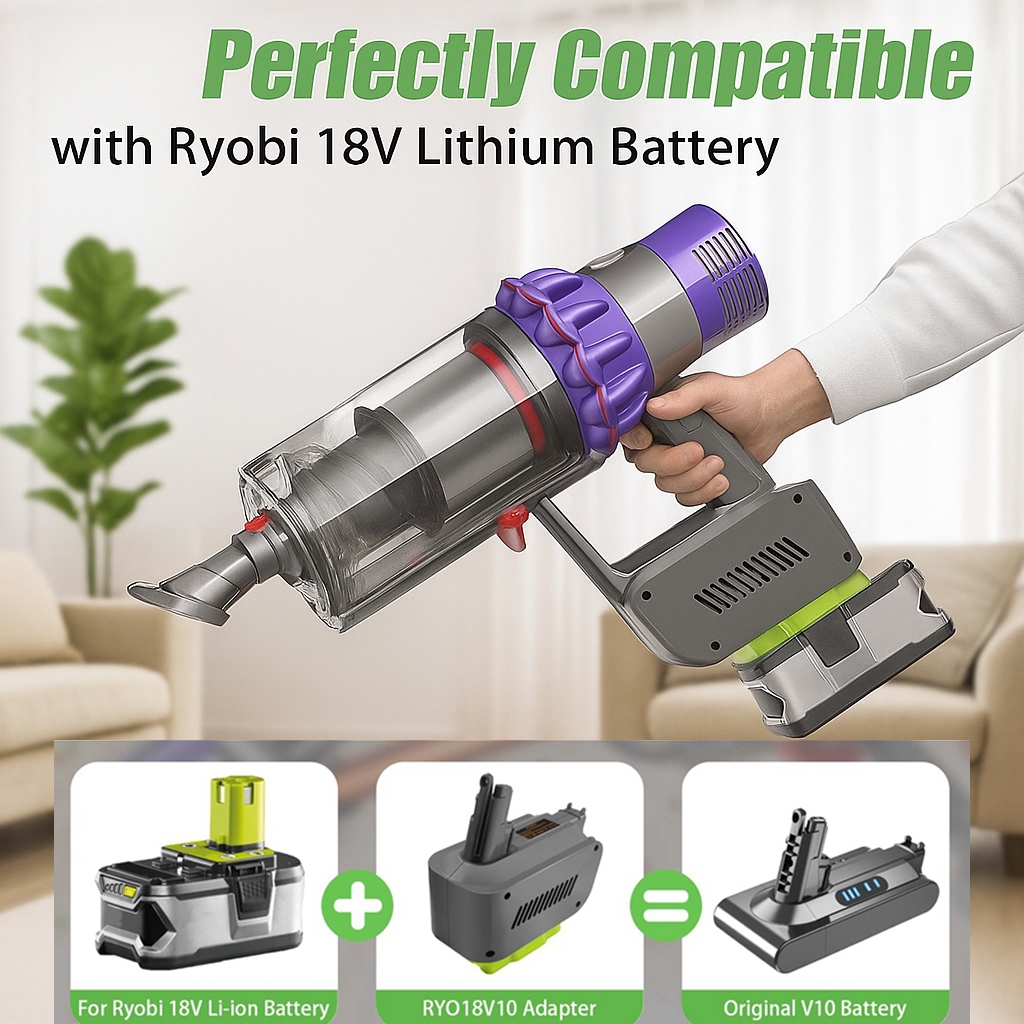 Bộ Chuyển Đổi Pin Cho Makita / Milwaukee / DeWalt / Ryobi / Einhell / Bosch / Craftsman 18V Pin Lithium Cho Máy Hút Bụi Dyson V10