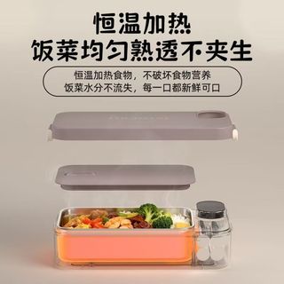 Hộp cơm điện có thể sạc lại, hộp cơm trưa cách nhiệt văn phòng, hộp cơm trưa không dây di động sưởi ấm nhiệt độ không đổi