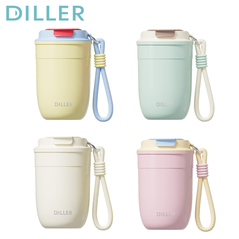 Diller 13,5oz / 400ml Cốc cà phê bằng thép không gỉ có nắp Bình chân không Cốc nóng lạnh D9506
