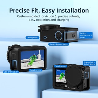 Dành Cho DJI Osmo Action 6 Ống Kính Silicon Chống Rơi Bảo Vệ Camera Thể Thao Phụ Kiện Camera Thể Thao
