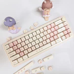 MỚI!!! Bàn Phím Cơ QMK65 Ba Chế Độ Trao Đổi Nóng Dễ Thương Màu Hồng Bluetooth / 2.4G RGB Bộ Bàn Phím Cơ Ánh Sáng Màu — ảnh 3