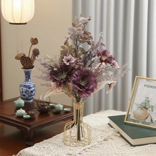 Bó Hoa Giả Decor Trang Trí Nhà Cửa Vintage Cao Cấp Lụa Mẫu Đơn Bắc Âu Thẩm Mỹ Anh Túc Để Bàn Làm Việc Phòng Khách Đám Cưới Đạo Cụ Chụp Ảnh Phụ Kiện Sang Trọng Đẹp Tự Nhiên Sắp Xếp Tiệc Nội Thất Studio Hiện Đại