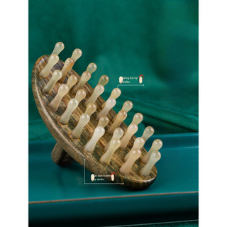 Lược Massage Cạo Gió Cao Cấp Từ Sừng Trâu Nước Trắng - Chải Tóc Mượt, Thông Kinh Lạc, Dụng Cụ Chăm Sóc Sức Khỏe Chuyên Nghiệp