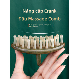 Lược Massage Cạo Gió Cao Cấp Từ Sừng Trâu Nước Trắng - Chải Tóc Mượt, Thông Kinh Lạc, Dụng Cụ Chăm Sóc Sức Khỏe Chuyên Nghiệp