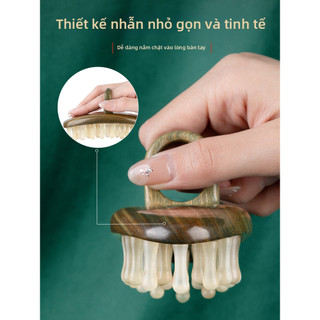Lược Massage Cạo Gió Cao Cấp Từ Sừng Trâu Nước Trắng - Chải Tóc Mượt, Thông Kinh Lạc, Dụng Cụ Chăm Sóc Sức Khỏe Chuyên Nghiệp