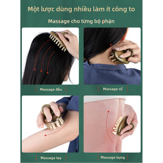 Lược Massage Cạo Gió Cao Cấp Từ Sừng Trâu Nước Trắng - Chải Tóc Mượt, Thông Kinh Lạc, Dụng Cụ Chăm Sóc Sức Khỏe Chuyên Nghiệp