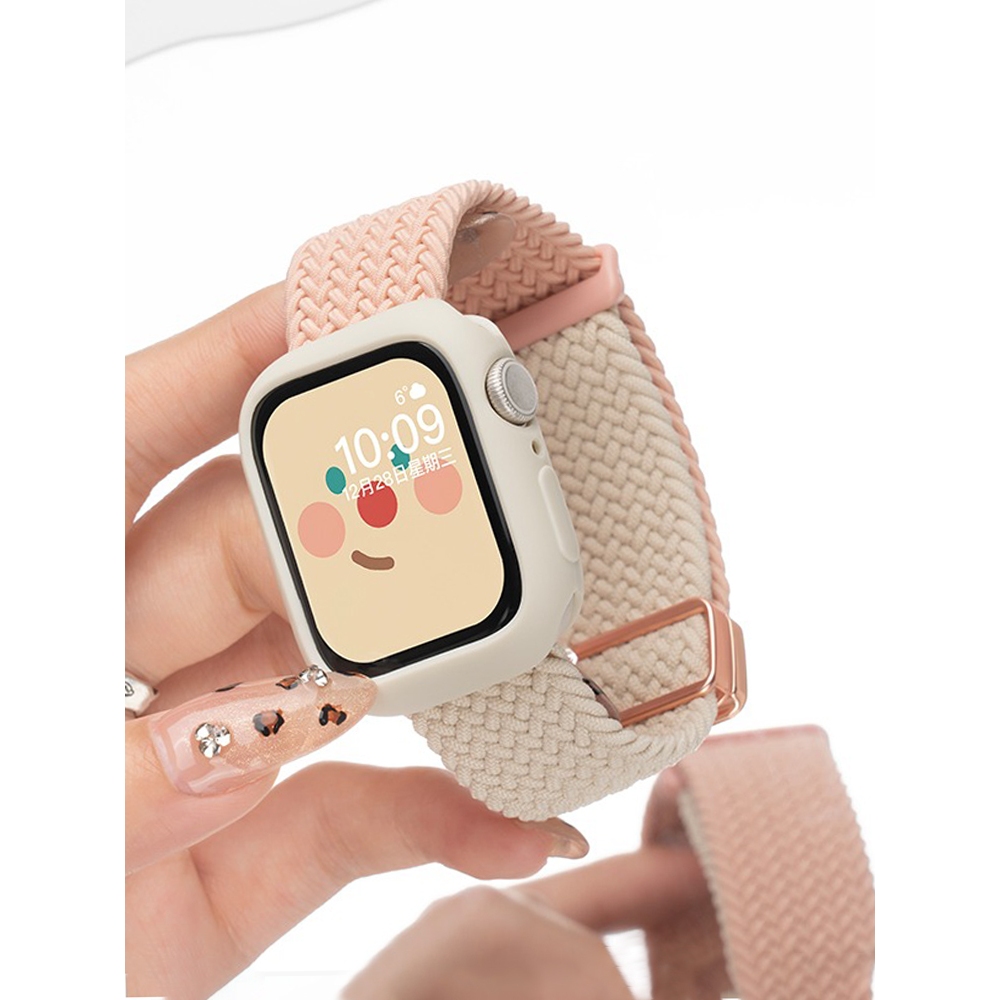 Ốp lưng bảo vệ chống va chạm bằng silicon nửa gói dành cho nữ Thích hợp cho Apple Watch S11 SE3 Ultra3 S10 S9 S8 SE S7 S6 Ultra 49mm 46mm 42mm 40mm 44mm 41mm 45mm Vỏ bảo vệ