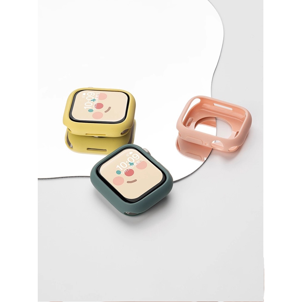 Ốp lưng bảo vệ chống va chạm bằng silicon nửa gói dành cho nữ Thích hợp cho Apple Watch S11 SE3 Ultra3 S10 S9 S8 SE S7 S6 Ultra 49mm 46mm 42mm 40mm 44mm 41mm 45mm Vỏ bảo vệ