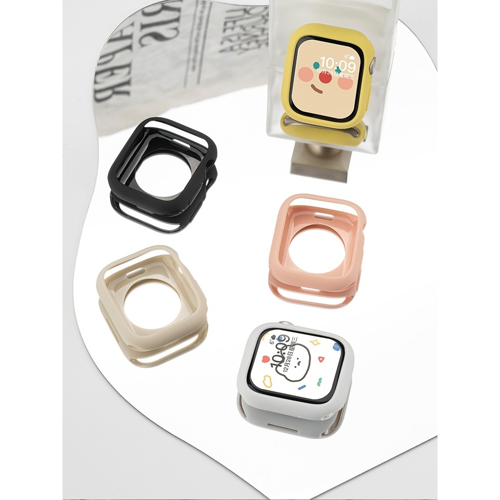 Ốp lưng bảo vệ chống va chạm bằng silicon nửa gói dành cho nữ Thích hợp cho Apple Watch S11 SE3 Ultra3 S10 S9 S8 SE S7 S6 Ultra 49mm 46mm 42mm 40mm 44mm 41mm 45mm Vỏ bảo vệ