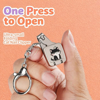 Mini Nail Clipper Hoạt Hình Dễ Thương Sáng Tạo - Mặt Dây Chuyền Móc Khóa Mở Bằng Một Nhấn Gấp Di Động
