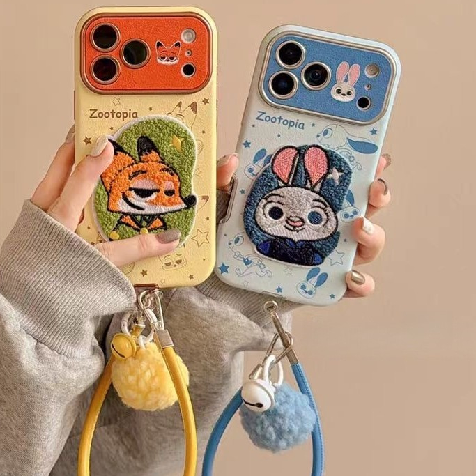 Ốp lưng cứng Zootopia / Judy và Nick có dây buộc tương thích cho iPhone 13 pro max 14 pro max 15 pro max 16 pro max 17 Pro max