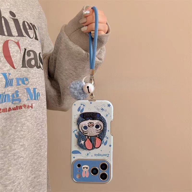 Ốp lưng cứng Zootopia / Judy và Nick có dây buộc tương thích cho iPhone 13 pro max 14 pro max 15 pro max 16 pro max 17 Pro max