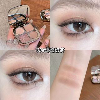Bảng Phấn Mắt 4 Màu KAKASHOW - Phấn Mắt Lấp Lánh Ngọc Trai Mờ Chống Thấm Nước Chống Mồ Hôi Tự Nhiên Độ Độ bão Hòa Thấp Tông Màu Đất C634