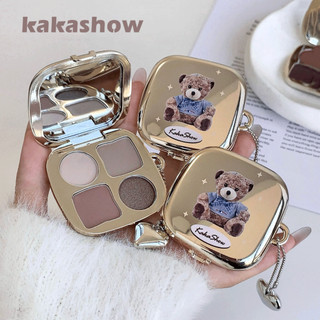 Bảng Phấn Mắt 4 Màu KAKASHOW - Phấn Mắt Lấp Lánh Ngọc Trai Mờ Chống Thấm Nước Chống Mồ Hôi Tự Nhiên Độ Độ bão Hòa Thấp Tông Màu Đất C634