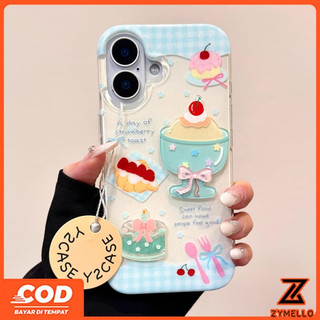 Thích hợp cho VIVO V70 V60 LITE V50 LITE V40 LITE Y31 Y21D Y04 Y29 Y39 Y03 Y19S Y28 Y17S V30 V29 V29E Y17 Y15 Y11 Y20 Y21 Y20S Y33S Y21T Y12S Tươi Đỏ 3D Anh Đào Món Tráng Miệng Chống Sốc