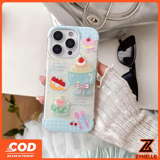 Thích hợp cho VIVO V70 V60 LITE V50 LITE V40 LITE Y31 Y21D Y04 Y29 Y39 Y03 Y19S Y28 Y17S V30 V29 V29E Y17 Y15 Y11 Y20 Y21 Y20S Y33S Y21T Y12S Tươi Đỏ 3D Anh Đào Món Tráng Miệng Chống Sốc