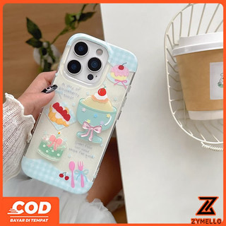 Thích hợp cho VIVO V70 V60 LITE V50 LITE V40 LITE Y31 Y21D Y04 Y29 Y39 Y03 Y19S Y28 Y17S V30 V29 V29E Y17 Y15 Y11 Y20 Y21 Y20S Y33S Y21T Y12S Tươi Đỏ 3D Anh Đào Món Tráng Miệng Chống Sốc