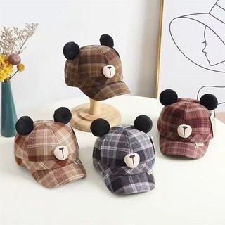 Mũ Mùa Thu Đông Trẻ Em Cho Bé Trai Và Bé Gái Mũ Bóng Chày Có Họa Tiết Gấu Thích Hợp Cho Bé 2-6 Tuổi