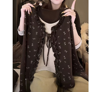 Phong Cách Hàn Quốc Nữ Nữ Rời Ruffle Hoa Áo Sơ Mi Tay Dài Áo Baju Baju Wanita Lengan Panjang Hàng Mới Sẵn Có