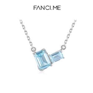 Vòng cổ mặt dây chuyền đường pha lê mờ FanciMe bằng bạc Sterling - Trang sức tối giản dành cho nữ