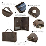 CONTACTS Da Thật Chính Hãng Ly Hợp Nam Ví Cà Phê Khe Cắm Thẻ Kẹp Tiền RFID Chặn Sang Trọng Ví Du Lịch Dây Kéo Hộ Chiếu Ví Dài — ảnh 5