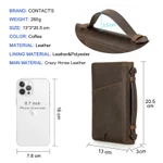 CONTACTS Da Thật Chính Hãng Ly Hợp Nam Ví Cà Phê Khe Cắm Thẻ Kẹp Tiền RFID Chặn Sang Trọng Ví Du Lịch Dây Kéo Hộ Chiếu Ví Dài — ảnh 4