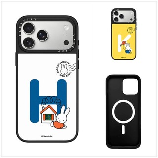 Từ Tính Không Dây Cho iPhone 17 16 15 14 13 Pro Max Plus Miffy Chữ G Đến L Đen Cạnh Cứng Ốp điện thoại Ốp điện thoại Nổi Logo