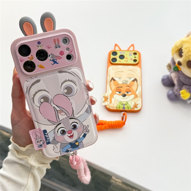 Ốp điện thoại chất liệu PU hình thỏ Fox cho iphone 17 pro max 16 pro max