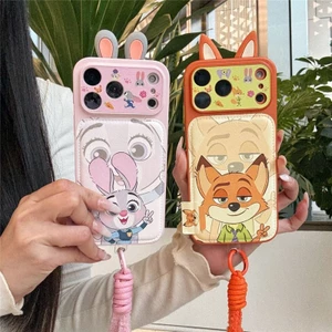 Ốp điện thoại chất liệu PU hình thỏ Fox cho iphone 17 pro max 16 pro max