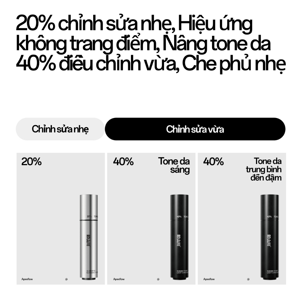 ApexFlow Kem Nền Nâng Tone - Làm Sáng Tự Nhiên, Kiềm Dầu Thu Nhỏ Lỗ Chân Lông, Dành Cho Nam Giới 30g