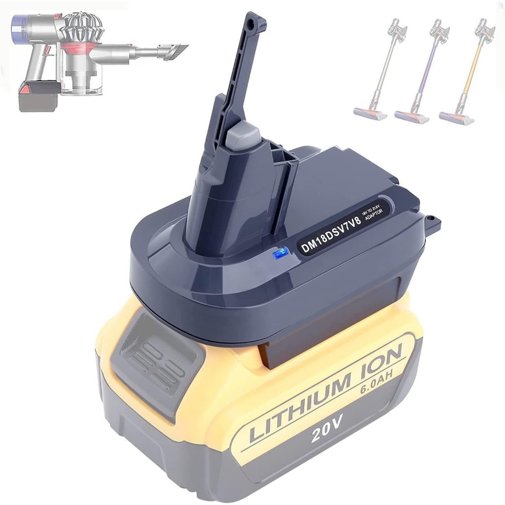 Bộ Chuyển Đổi Pin V7 V8 Tương Thích Với Dewalt 20V Pin Chuyển Đổi Để Thay Thế Cho Dyson V7 V8 Pin SV10 SV11 Series Động Vật Tuyệt Đối Motorhead Pro HEPA Không Dây Dính Chân Không
