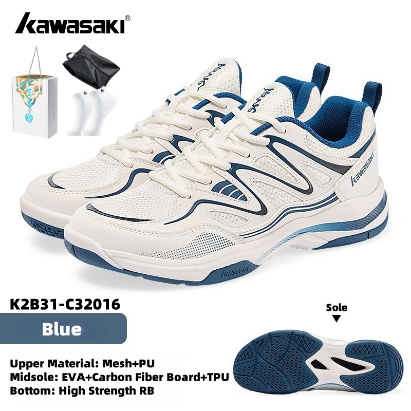 Kawasaki Giày Cầu Lông C32016 Chuyên Nghiệp Cho Nam Nữ Chống Trơn Trượt Chống Sốc Thoáng Khí Giày Thể Thao Giày Pickleball