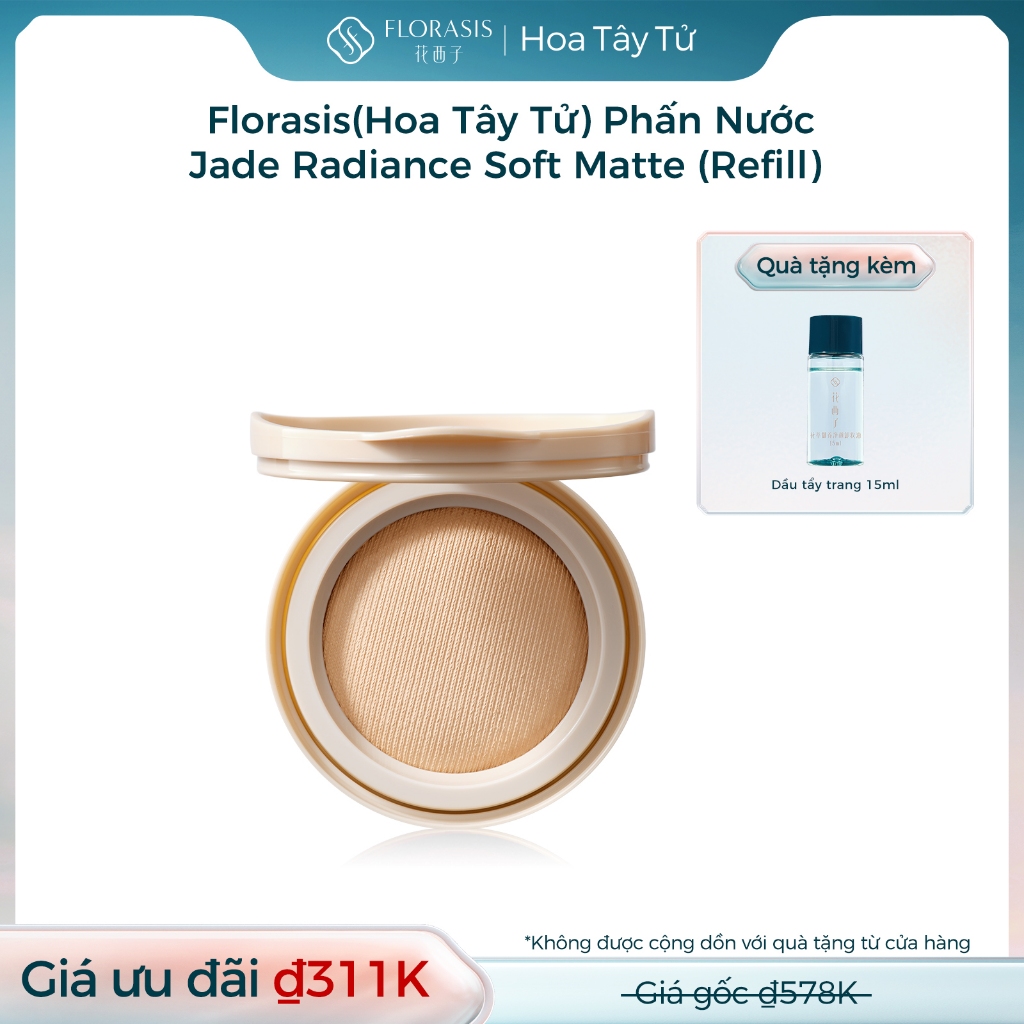 【Livestream】Florasis (Hoa Tây Tử) Phấn Nước Jade Radiance Soft Matte – Che Phủ Mịn Màng Với Hiệu Ứng Lụa Satin