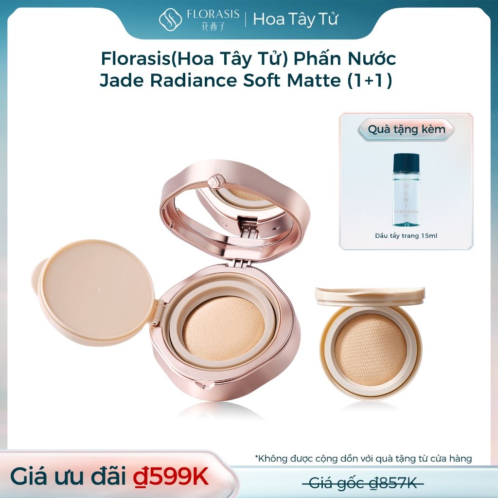 【Livestream】Florasis (Hoa Tây Tử) Phấn Nước Jade Radiance Soft Matte – Che Phủ Mịn Màng Với Hiệu Ứng Lụa Satin