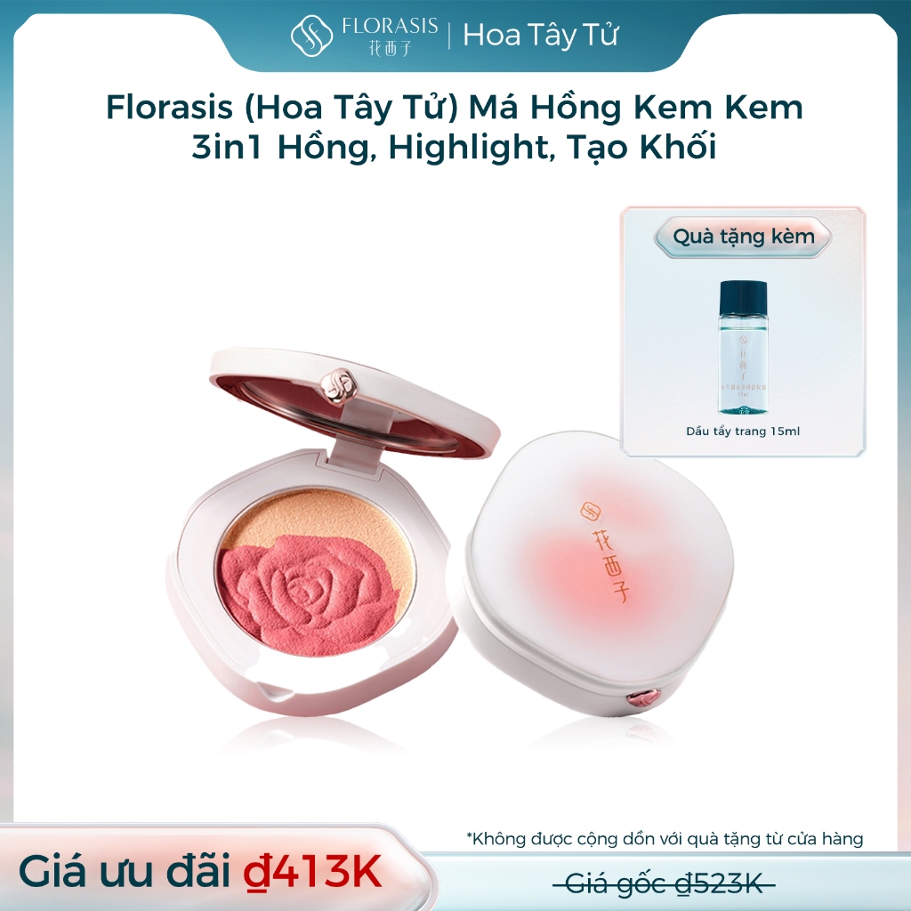【Livestream】Florasis ( Hoa Tây Tử)  Má Hồng Kem Kem Peony Dream Cream Blush 3 trong 1 – Má Hồng, Highlight, Tạo Khối 4g
