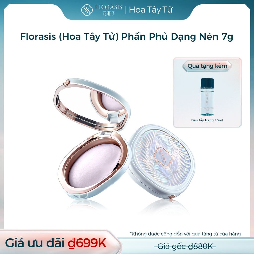 【Livestream】Florasis ( Hoa Tây Tử) Phấn Phủ Dạng Nén Flawless Jade Breathable – Finish Mịn Lì, Kiểm Soát Dầu & Thân Thiện Với Làn Da 7g