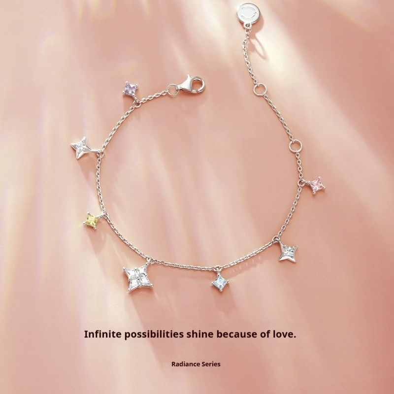 FanciMe Starlight Sparkle Bracelet Sterling Silver Dainty & Trang sức đầy màu sắc dành cho nữ