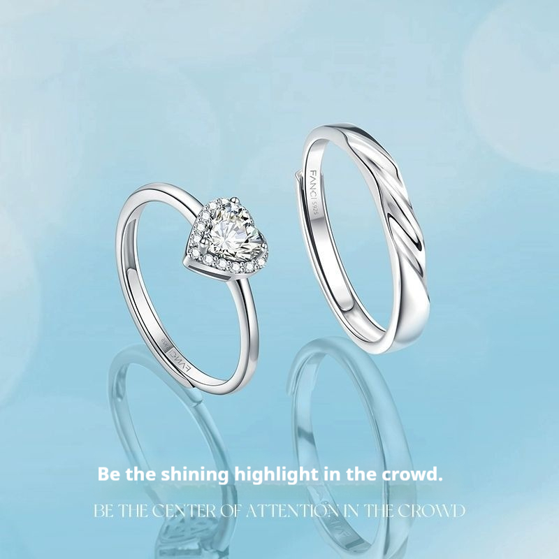 Bộ nhẫn cặp đôi FanciMe “Love You ” - Dây phù hợp tối giản Ngày lễ tình nhân cho anh ấy và cô ấy