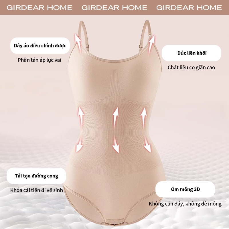 Girdear Home Women One Piece Shapewear bigsize Quần áo định hình toàn thân co giãn cao cho cỡ lớn Liền mạch Body Shaper Tank Top Bodysuit,GH57