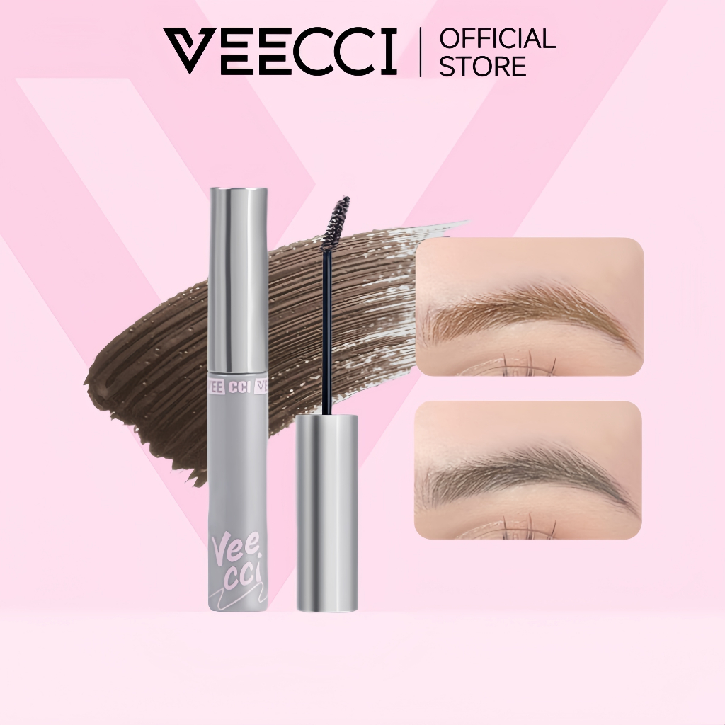 VEECCI Mascara Lông Mày Thay Đổi Màu Lông Mày Lông Mày Dày Khóa Màu Tự Nhiên Không Vón Cục Nhanh Khô Chống Mồ Hôi  (3,5g)
